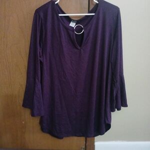 Rani Arabella Deep Purple Blouse with Ring Accent